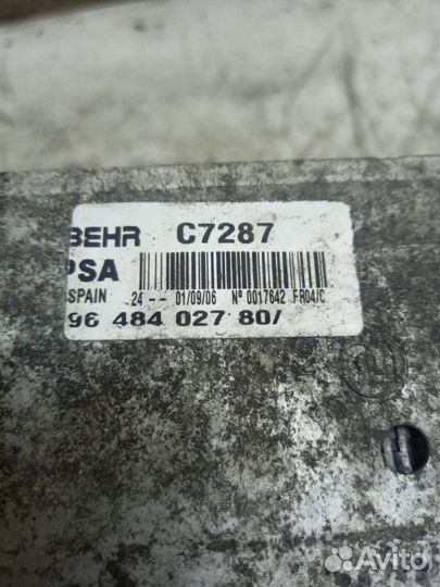 Интеркулер Peugeot 206 Cc кабриолет 9HZ(DV6TED4)