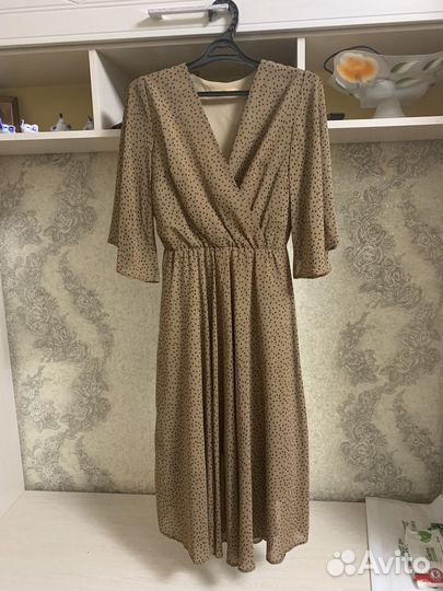 Шифоновое платье горошек