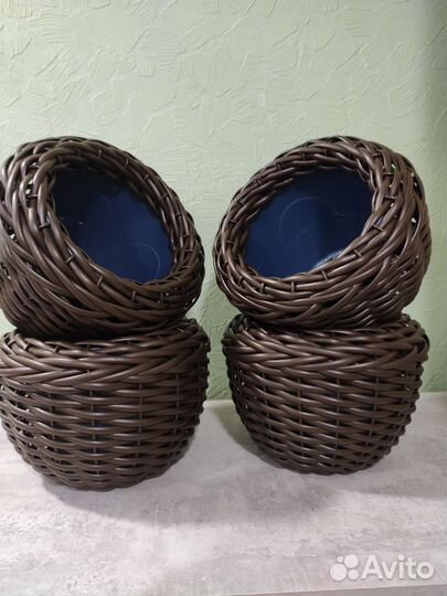 Кашпо 4,5 л шар из искусственного ротанга