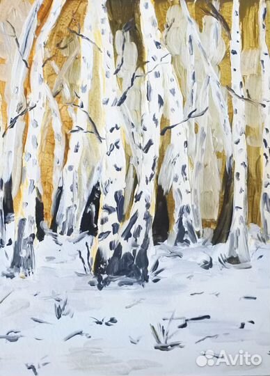 Картина маслом Березы