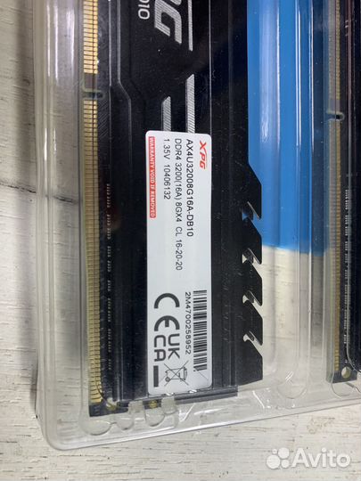 Оперативная память XPG DDR4 16gb (2x8gb) 3200MHz