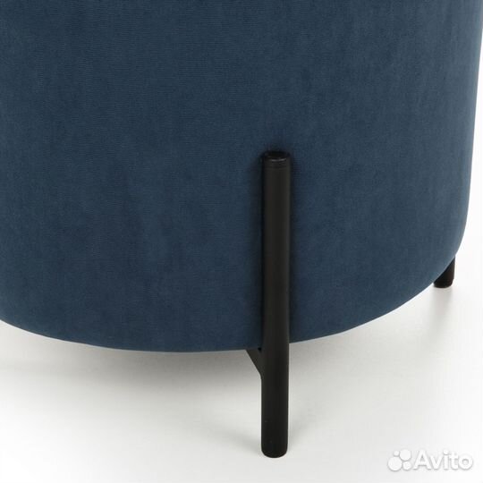 Пуф Beneli шарль, круглый, синий, велюр, для гости