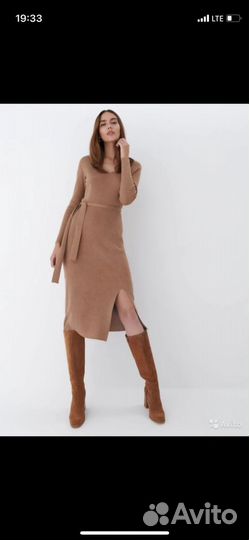 Сапоги женские, осенние, коричн. замш, 40 размер