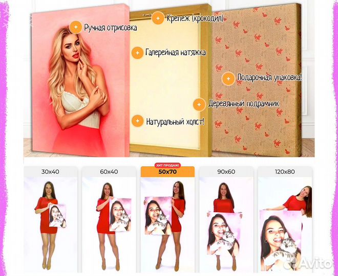 Портрет на холсте 50х70