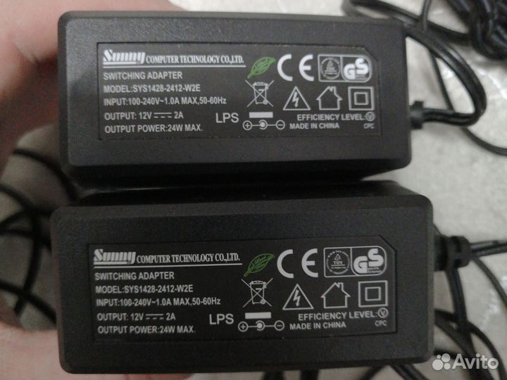 Блок питания (сетевой адаптер) DC12V, 1A, 1,5А, 2А