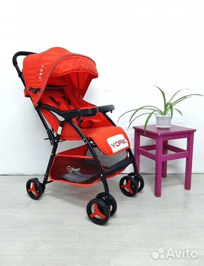 Коляска прогулочная Rant york (Red)