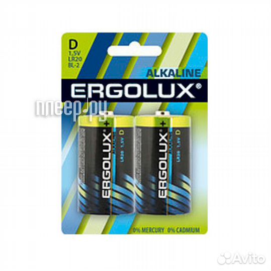 D - Ergolux LR20 Alkaline 2 штуки