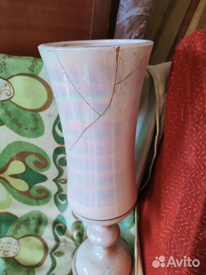Ваза напольная Чехия перламутр кашпо