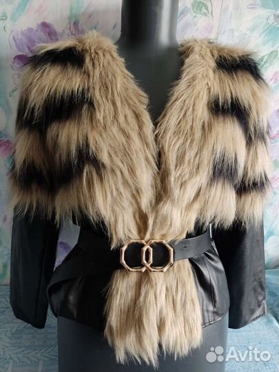 Пиджак кожаный новый