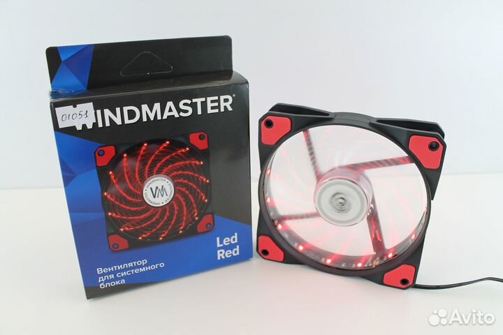 Вентилятор WindMaster Led Red (120mm, 3pin/Molex)