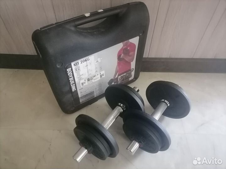 2 Гантели разборные по 10 кг, в кейсе