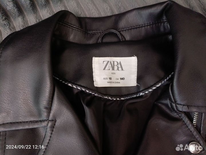 Косуха куртка кожаная для девочки 140 Zara