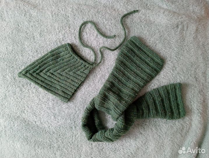 Шапка гномик и шарф для мальчика