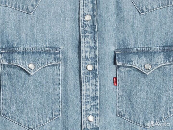 Рубашка Левис джинсовая М синяя RED TAB новая