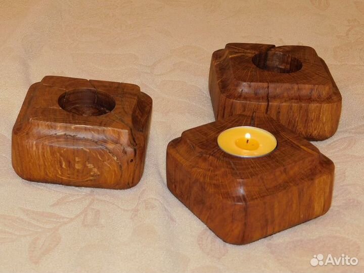 Подсвечники из дуба