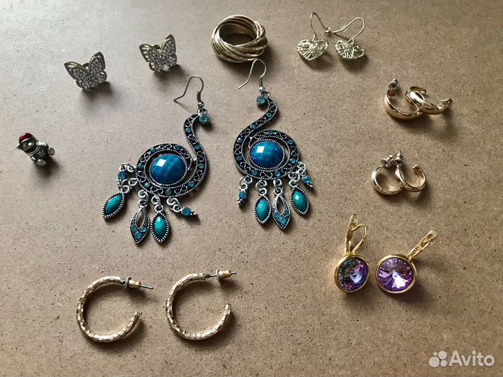 Серьги,кольца (бижутерия)