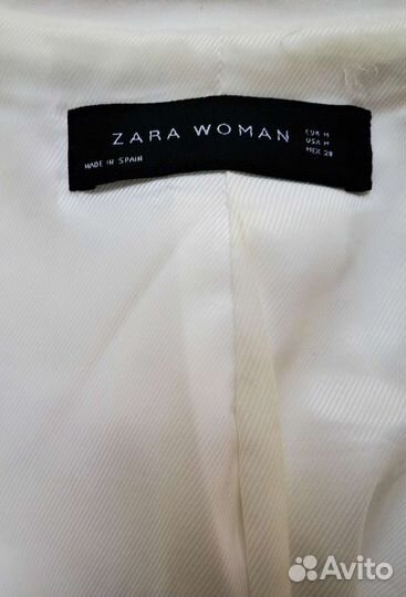 Белый двубортный пиджак Zara М 44 46