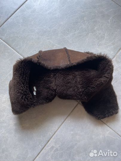 Шапка зимняя из дубленой кожи