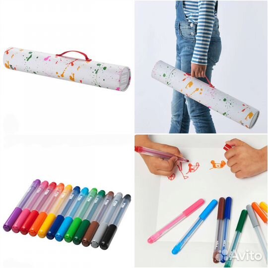 Фломастеры и тубус Мола Икеа. Вышлю