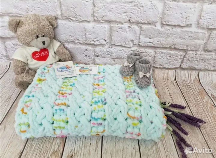 Плед детский вязаный ручная работа