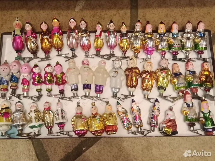 Елочные игрушки СССР на прищепке люди
