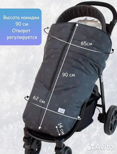 Накидка-чехол для коляски на молнии