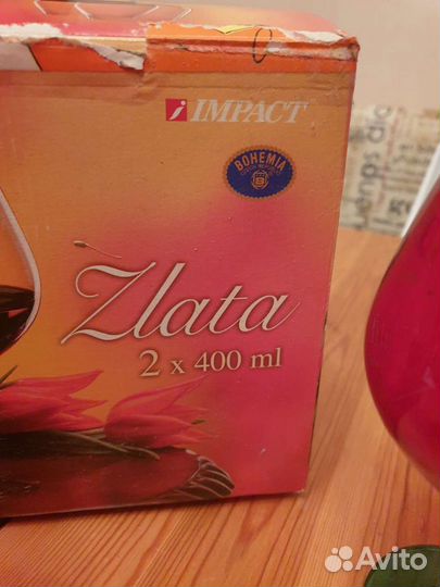 Бокалы коньячный стекло + bohemia новые