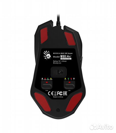 Игровая проводная мышь A4Tech Bloody W60 Max, черн