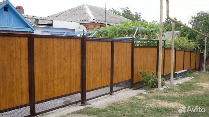 Забор из профнастила,ворота под ключ
