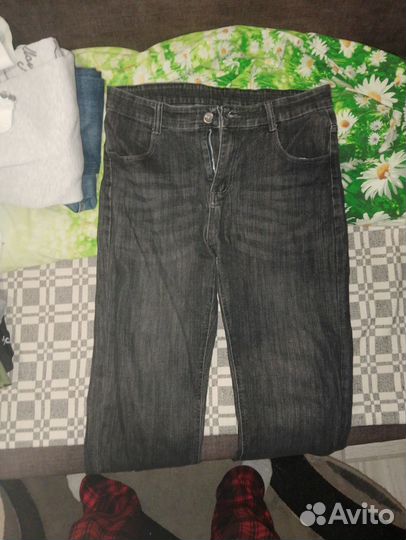 Джинсы широкие мужские синие и серые