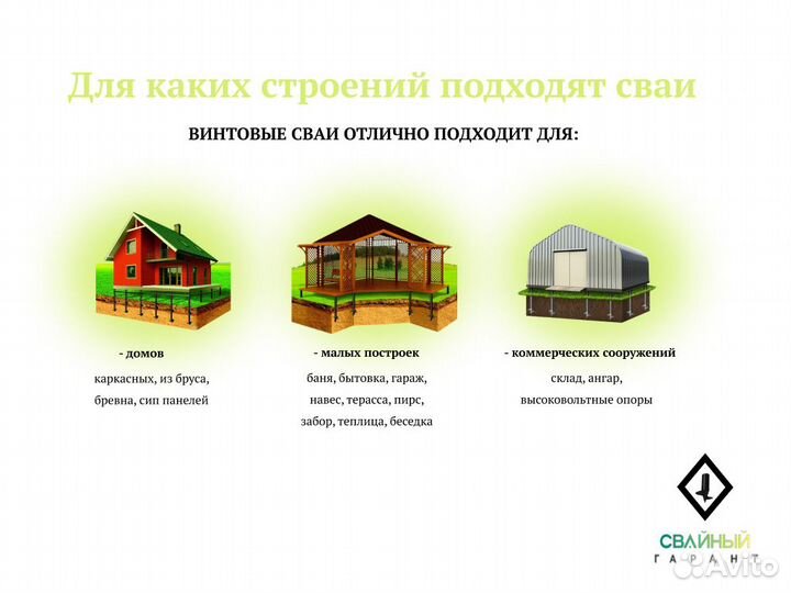 Винтовые сваи 108 с монтажом, свайный фундамент