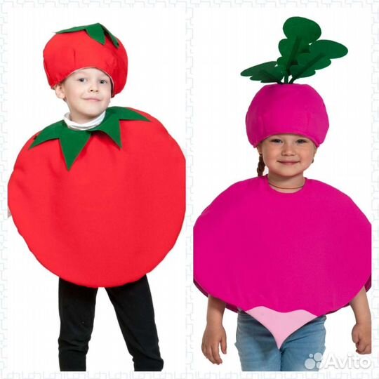 Карнавальный костюм огурец Чиполлино тыква помидор