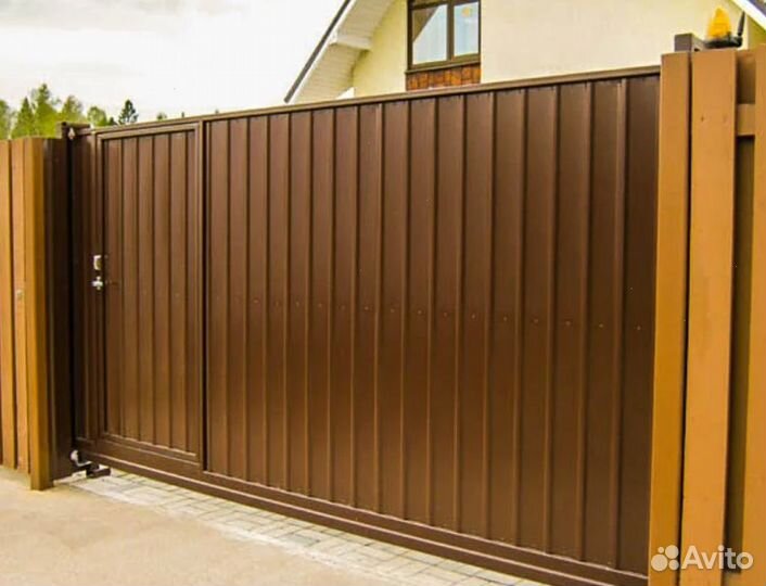 Ворота откатные металлические прочные