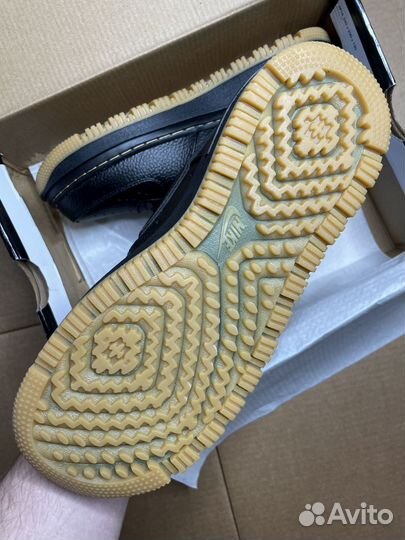 Nike AF1 Luxe меховые, цвет черный