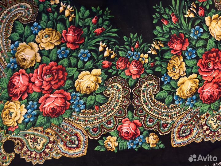 Павловопосадский платок шерсть