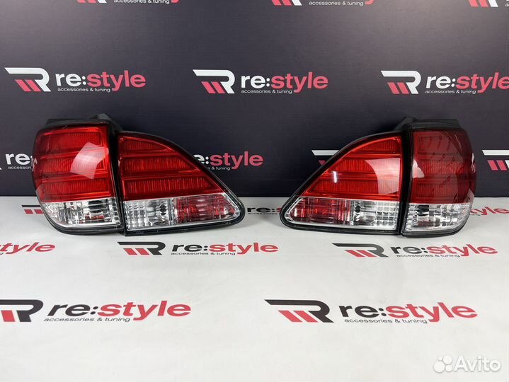 Стопы Toyota Harrier 10 LED Красно-белые