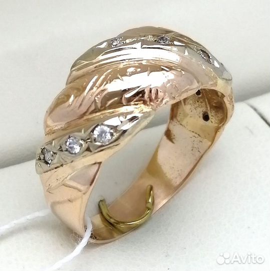 Кольцо / размер 18 / 5,14г / Золото585 / фианиты круглые