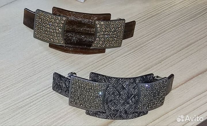 Заколка автомат для волос со стразами