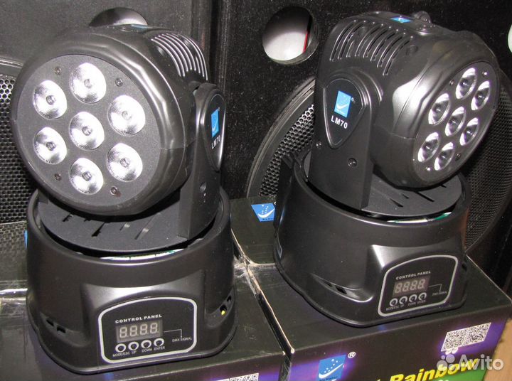 Головы Big Dipper 2шт LED Светомузыка Rgbw Mic DMX