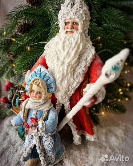 Дед Мороз и Снегурочка под елку ватные