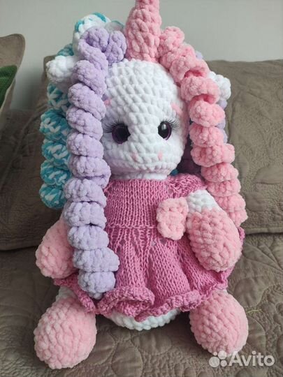 Вязаная игрушка Единорог