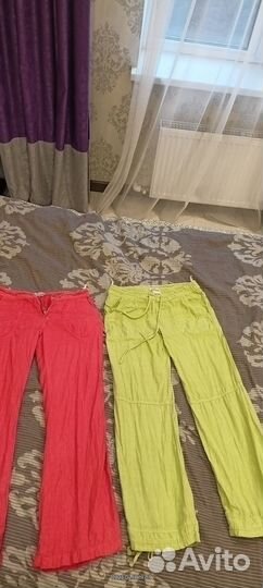 Льняные женские брюки. 46/48р. рост 169см. 3 шт
