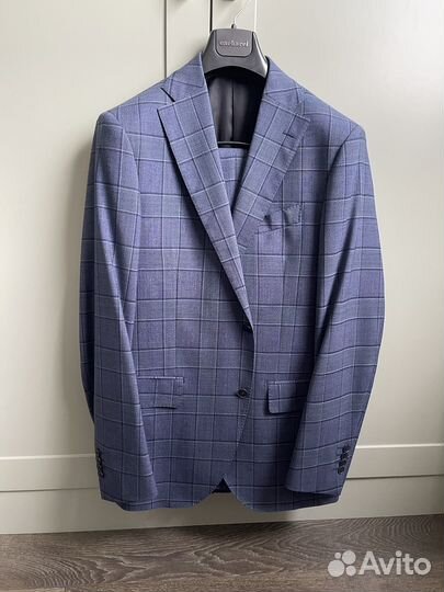 Мужской классический костюм синий 52