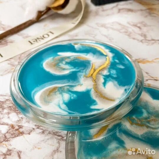 Подарочный набор с винницей из эпоксидной смолы на