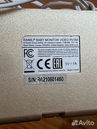 Видеоняня Ramili Baby RV350