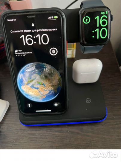 Беспроводной зарядка для iPhone андроид 3в1