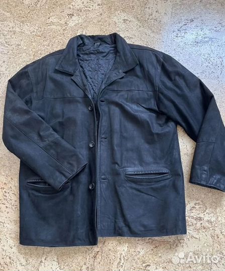 Кожаная куртка-пиджак Аdidas, б/у, 56/58 размер