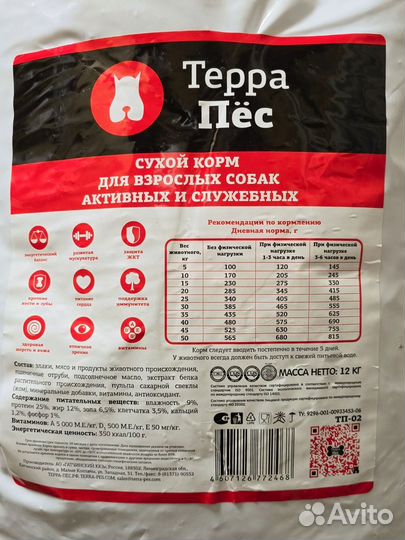 Корм для собак Терра пес