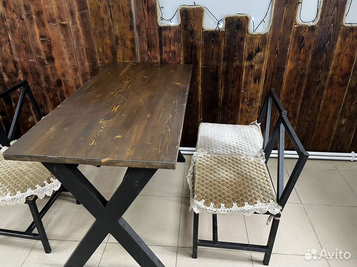 Комплект стол и стулья из массива дерева