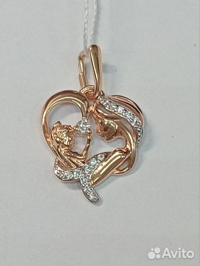 Золотая подвеска с фианитом